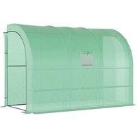 Outsunny Walk-in Tunnel Wall Greenhouse With Windows And Doors 2 Tiers