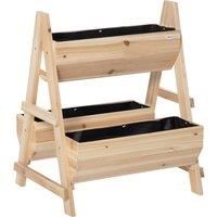 Outsunny Raised Garden Bed Wood Planter Box With Stand For Vegetables Flowers