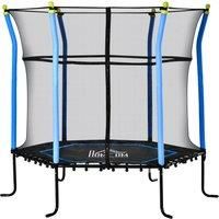 HOMCOM 5.2FT / 63 Inch Kids Trampoline With Enclosure Net Mini Indoor Outdoor Trampolines for Child Toddler Age 3  10 Years Blue
