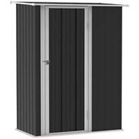 Outsunny Garden Storage Shed with Lockable Door Sloped Roof for Bike Grey