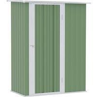 Outsunny Garden Storage Bike Shed w/ Lockable Door and Sloped Roof - Light Green