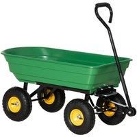 Outsunny 75 Litre Large Heavy Duty Garden Cart - Green