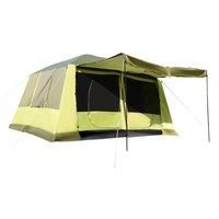 Outsunny Two Room Tunnel Tent Camping Shelter W/ Porch And Portable Carry Bag