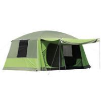 Outsunny Two Room Tunnel Tent Camping Shelter w/ Porch and Portable Carry Bag