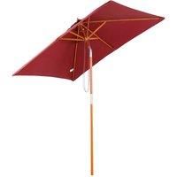 Wooden Patio Umbrella Market Parasol Outdoor Sunshade 6 Ribs