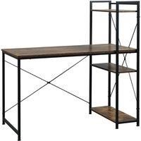 Homcom Computer Desk With 4 Tier Bookshelf Industrial Style