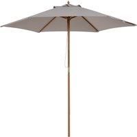 Outsunny 2.5m Wood Garden Parasol Sun Shade Patio Outdoor Wooden Umbrella Canopy Grey