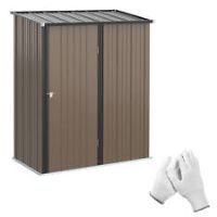 Outsunny Outdoor Storage Shed Steel Garden Shed w/ Lockable Door for Backyard