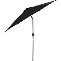 Outsunny 2.7M Garden Parasol Umbrella with Tilt and Crank, Outdoor Sun Parasol Sunshade Shelter with Aluminium Frame, Black