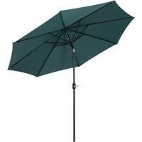 Outsunny 3(m) Tilting Parasol Garden Umbrellas, Outdoor Sun Shade with 8 Ribs, Tilt and Crank Handle for Balcony, Bench, Garden, Green