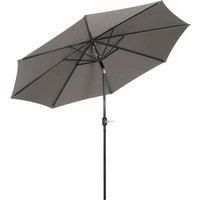Outsunny 3m Parasol Patio Umbrella, Outdoor Sun Shade with Tilt and Crank Handle for Balcony, Bench, Garden, Light Grey
