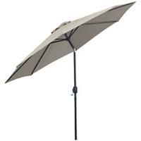 Outsunny Patio Umbrella Outdoor Sunshade Canopy with Tilt and Crank Light Grey