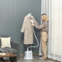 HOMCOM Upright Garment Clothes Steamer with 6 Steam Setting, 45s Fast Heat-up, 1.7L Water Tank and 45min Steamer, Wrinkle and Odour Remover, White