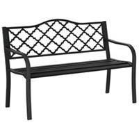 Outsunny 2Seater Garden Bench Patio Antique Loveseat with Armrest, Steel