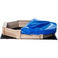 Outsunny Kids Wooden Sand Pit Children Sandbox With Cover Outdoor Playset