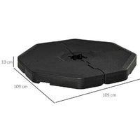 Outsunny 4 Pcs Umbrella Base Stand Cantilever Offset Umbrella Plastic Weights - Black