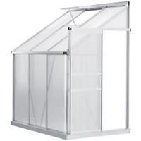 Outsunny 6 x 4ft Lean to Polycarbonate Greenhouse for Outdoor w/ Sliding Door