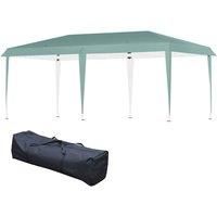 Outsunny Pop Up Gazebo, Double Roof Foldable Canopy Tent, Height Adjustable Wedding Awning Canopy w/ Carrying Bag, 6 m x 3 m x 2.65 m, Green