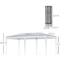 Outsunny 6 X 3M Pop Up Gazebo Patio Party Event Heavy Duty Canopy - White