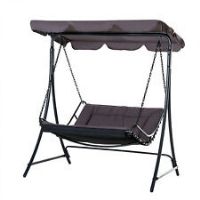 Outsunny Canopy Swing Chair Garden Hammock Bench Outdoor Lounger Bed 2 Seater