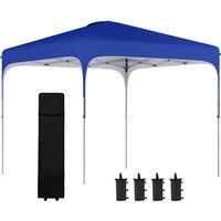 Outsunny 3 x 3 (M) Pop Up Gazebo, Foldable Canopy Tent with Carry Bag with Wheels and 4 Leg Weight Bags for Outdoor Garden Patio Party, Blue