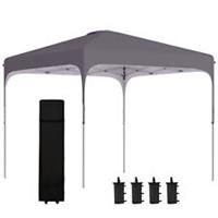 Outsunny Pop Up Gazebo Foldable w/ Wheeled Carry Bag & 4 Weight Bags, Grey