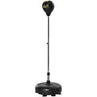 HOMCOM Free-Standing Height-Adjustable Boxing Bag with Stand and Gloves - Black, Black