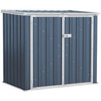 Outsunny 2Bin Steel Rubbish Storage Shed w/ Double Locking Doors, Openable Lid