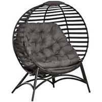 Outsunny Egg Chair w/ Cushion Steel Frame and Side Pocket for Indoor Outdoor