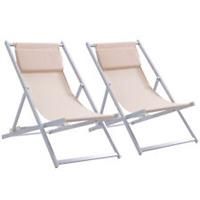 Outsunny Texteline Chaise Lounge Recliner Chair Adjust Lounger Patio White