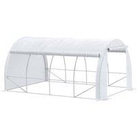 Outsunny 4 x 3 x 2 m Polytunnel Greenhouse Pollytunnel Tent w/ Steel Frame White