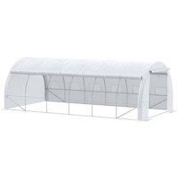 Outsunny 6 x 3 x 2 m Polytunnel Greenhouse Pollytunnel Tent w/ Steel Frame White