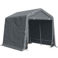 Outsunny Garden Storage Tent Bike Shed w/ Metal Frame & Zipper Doors, Grey