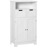 Kleankin Bathroom Storage Cabinet With Adjustable Shelf And Removable Drawers