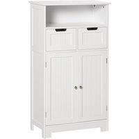 Bathroom Storage Cabinet Freestanding Cupboard with Open Shelf and Drawers