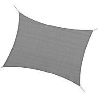 Outsunny 4 x 3m Sun Shade Sail Rectangle Canopy UV Protection, Charcoal Grey