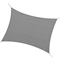 Outsunny 5 x 4m Sun Shade Sail Rectangle Canopy Outdoor Sunscreen Awning with Mounting Ropes for Garden, Patio, Party, UV Protection, Charcoal Grey