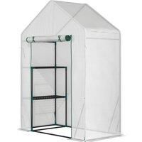 Outsunny Greenhouse for Outdoor, Portable Gardening Plant Grow House with 2 Tier Shelf, Roll-Up Zippered Door, PE Cover, 143 x 73 x 195cm, Green