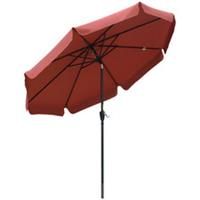 Outsunny 2.7m Patio Umbrella Garden Parasol with Ruffles, 8 Ribs, Wine Red