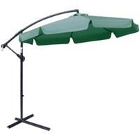 Outsunny 2.7m Garden Cantilever Banana Parasol Sun Shade w/ Crank, Green