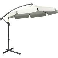 Outsunny 2.7M Garden Cantilever Banana Parasol Sun Shade With Crank - Cream