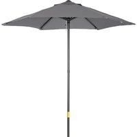 Outsunny 2m Patio Parasols Umbrellas, Outdoor Sun Shade with 6 Sturdy Ribs for Balcony, Bench, Garden, Dark Grey
