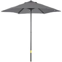 Outsunny 2m Parasol Patio Umbrella, Outdoor Sun Shade with 6 Ribs Dark Grey