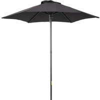 Outsunny 2m Patio Parasols Umbrellas, Outdoor Sun Shade with 6 Sturdy Ribs for Balcony, Bench, Garden, Black