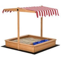Outsunny Kids Sand Box Play Station, w/ Adjustable Canopy, Aged 37 Years Old