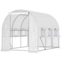 Large Outside Backyard Plant Greenhouse Hot House w/ Zippered Doors White