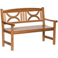 Outsunny 2Seater Wooden Garden Bench Outdoor Patio Loveseat Natural