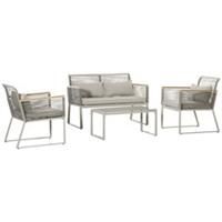 Outsunny 4 PCS Patio PE Rattan Outdoor Sofa Set, Conservatory Furniture Set