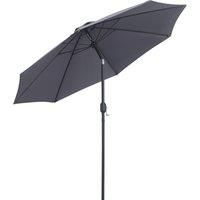Outsunny 2.7M Patio Sun Umbrella Parasol Tilt Shade Shelter Canopy Aluminium Frame, Charcoal Grey