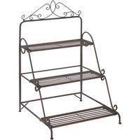 3 Tier Stair Style Metal Plant Stand, Flower Pot Holder Display Shelf